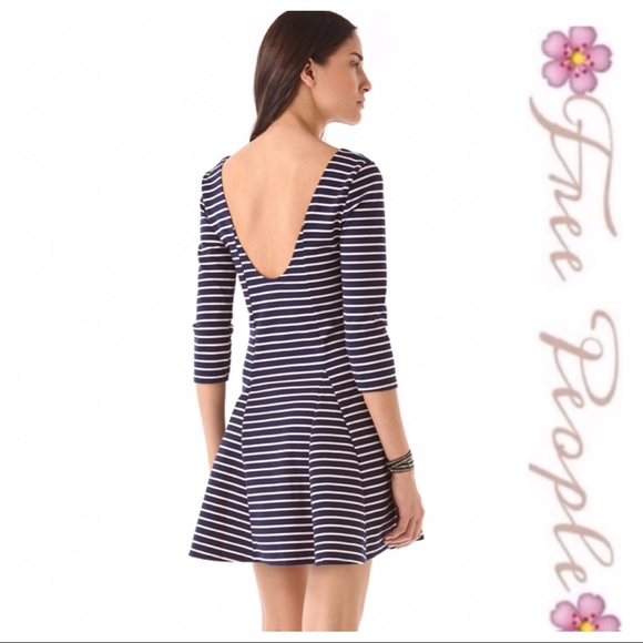 💕SALE💕 Free People Nautical Blue Striped Dress - Picture 2 of 8